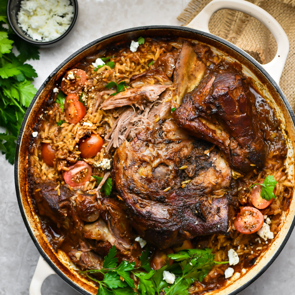 Recipe : Greek Lamb Shoulder with Orzo – Hudson Meats