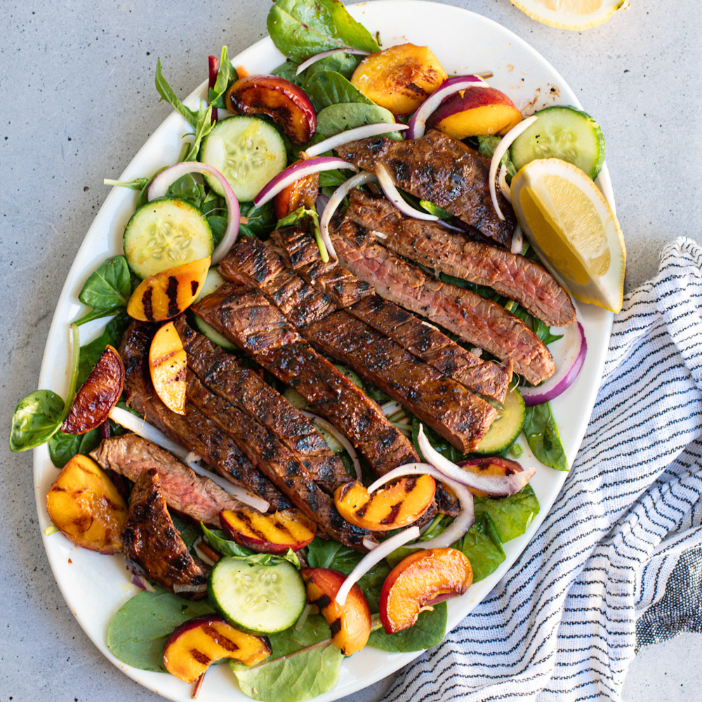 Recipe : Grilled Skirt Steak with Nectarine Salad – Hudson Meats