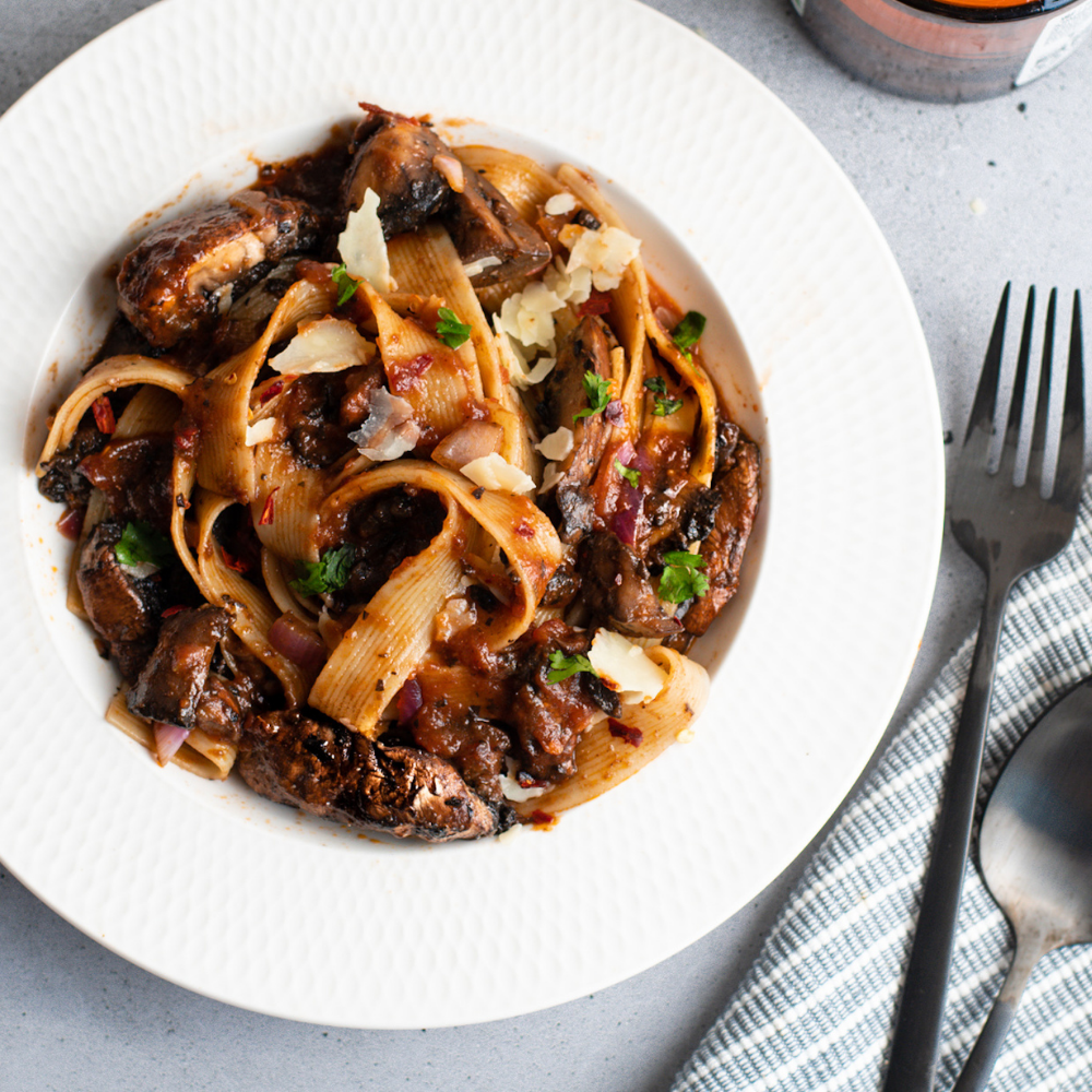 Recipe : Portobello mushroom ragu with pappardelle