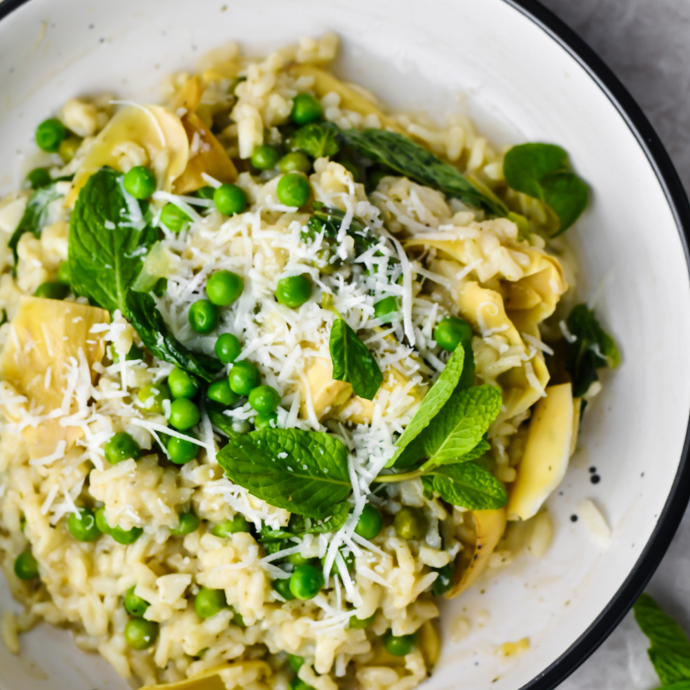Recipe : Risotto with green pea, lemon and mint – Hudson Meats